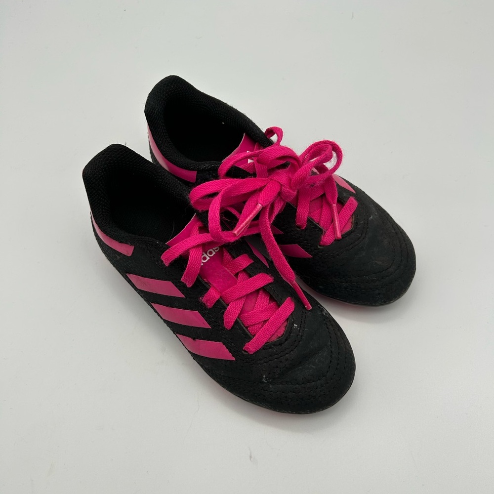Adidas Black and Pink Soccer Cleats Size 10.5 toddler